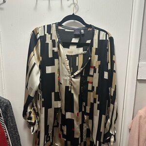 Black, Cream, and Gold Blouse